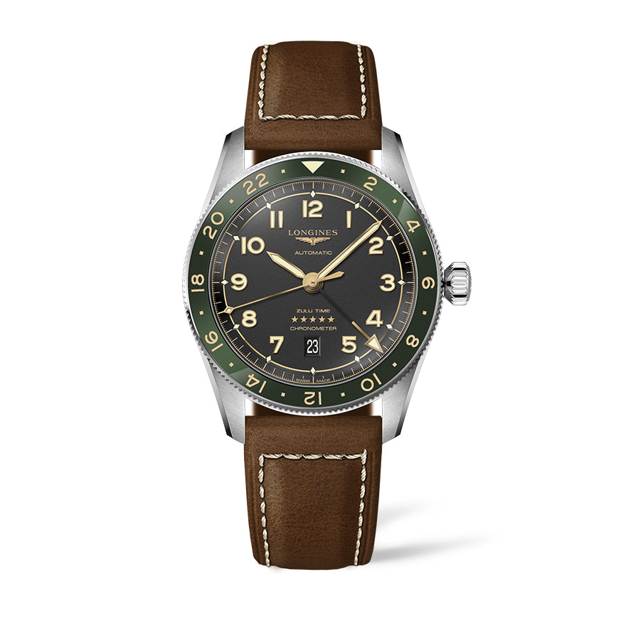 Longines Spirit Zulu Time 42mm Automatic Watch - L3.812.4.63.2