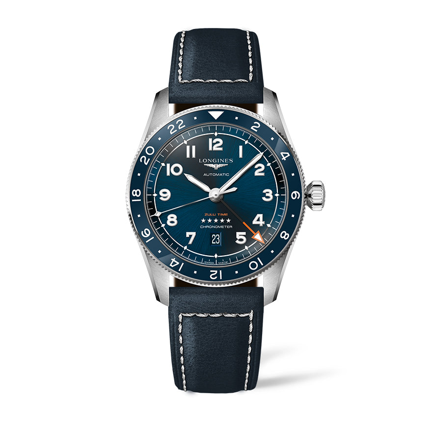 Longines Spirit Zulu Time 42mm Blue Dial Automatic Watch | L3.812.4.93 ...
