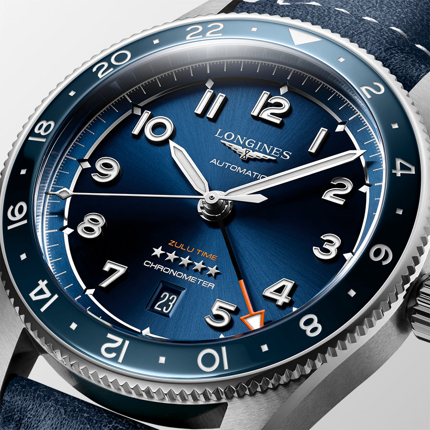 Longines Spirit Zulu Time 42mm Blue Dial Automatic Watch | L3.812.4.93.2