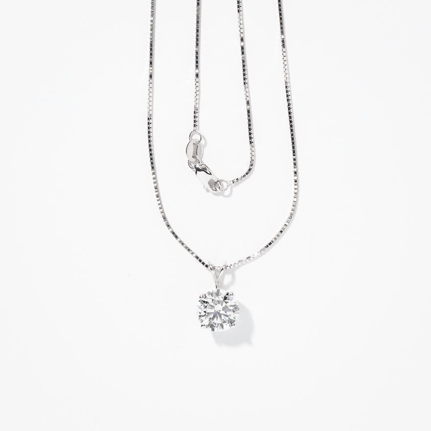 Lab Grown Diamond Necklace in 14K White Gold (1.50 ct tw)
