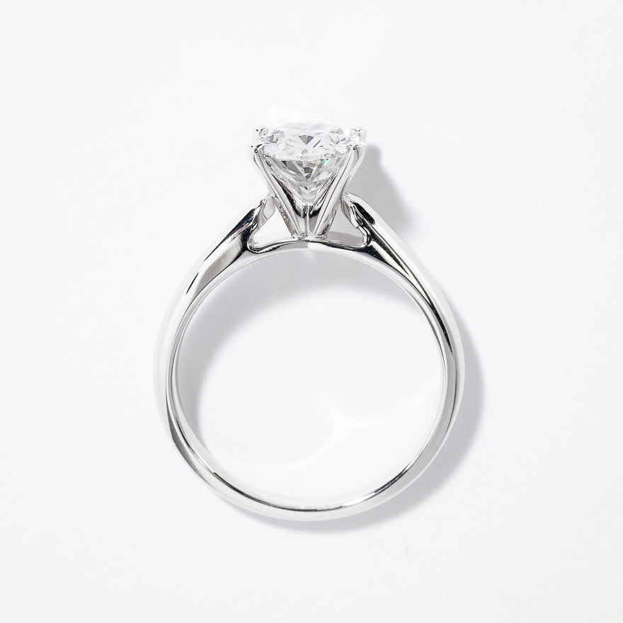 Lab Grown Oval Cut Diamond Engagement Ring in 14K White Gold (2.00 ct tw)