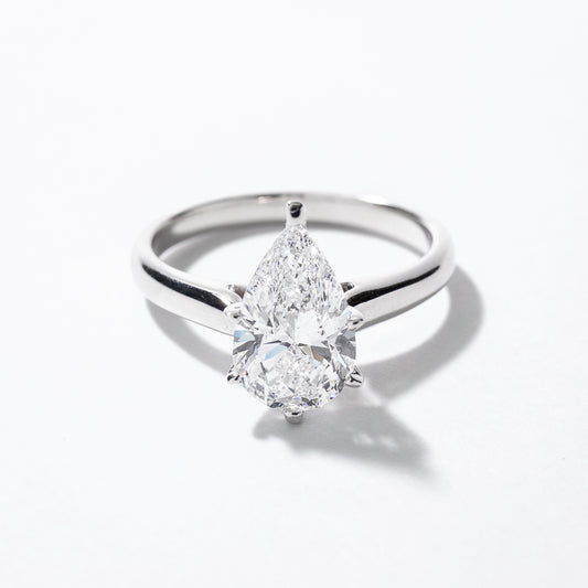 Lab Grown Pear Cut Diamond Engagement Ring in 14K White Gold (2.00 ct tw)
