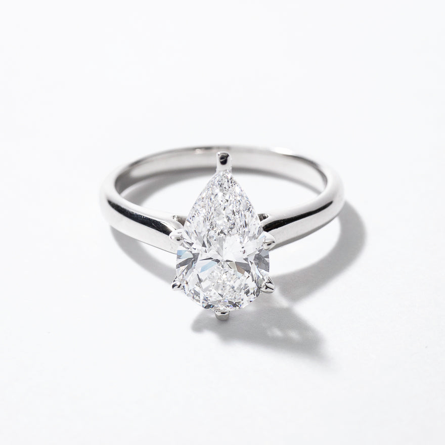 Pear shaped lab created clearance diamond ring