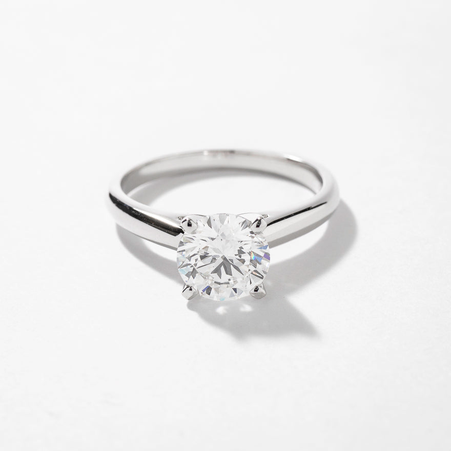 Lab Grown Round Cut Diamond Engagement Ring in 14K White Gold (1.50 ct tw)