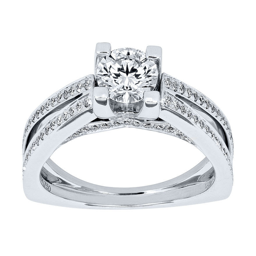 Lumina Diamond Engagement Ring in 18K White Gold (1.11ct tw)