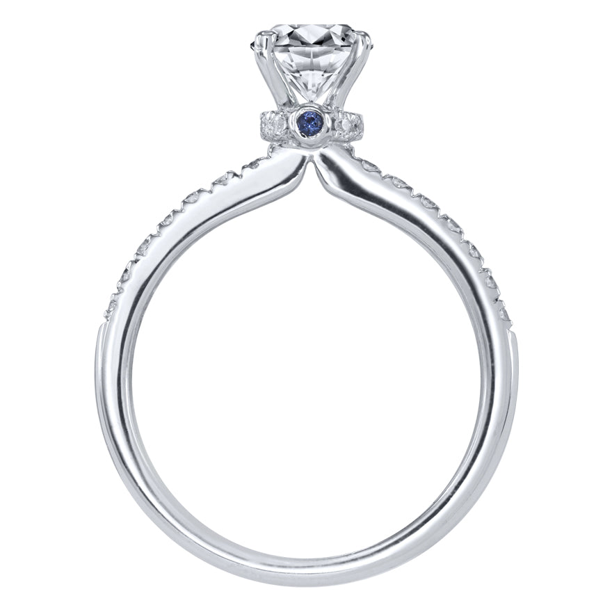 Lumina "Embrace" Ideal Cut Diamond Engagement Ring with Sapphire Accen