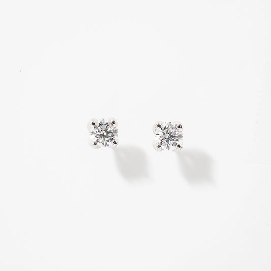 Lumina Ideal Cut Diamond Magnolia Solitaire Earrings in 18K White Gold (1.00ct tw)