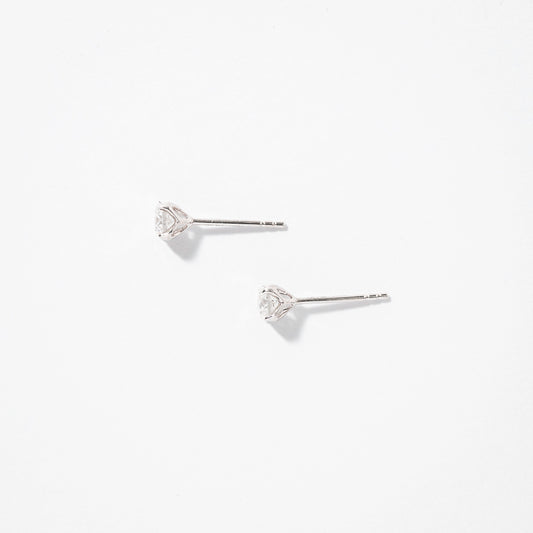Lumina Ideal Cut Diamond Magnolia Solitaire Earrings in 18K White Gold (0.60ct tw)