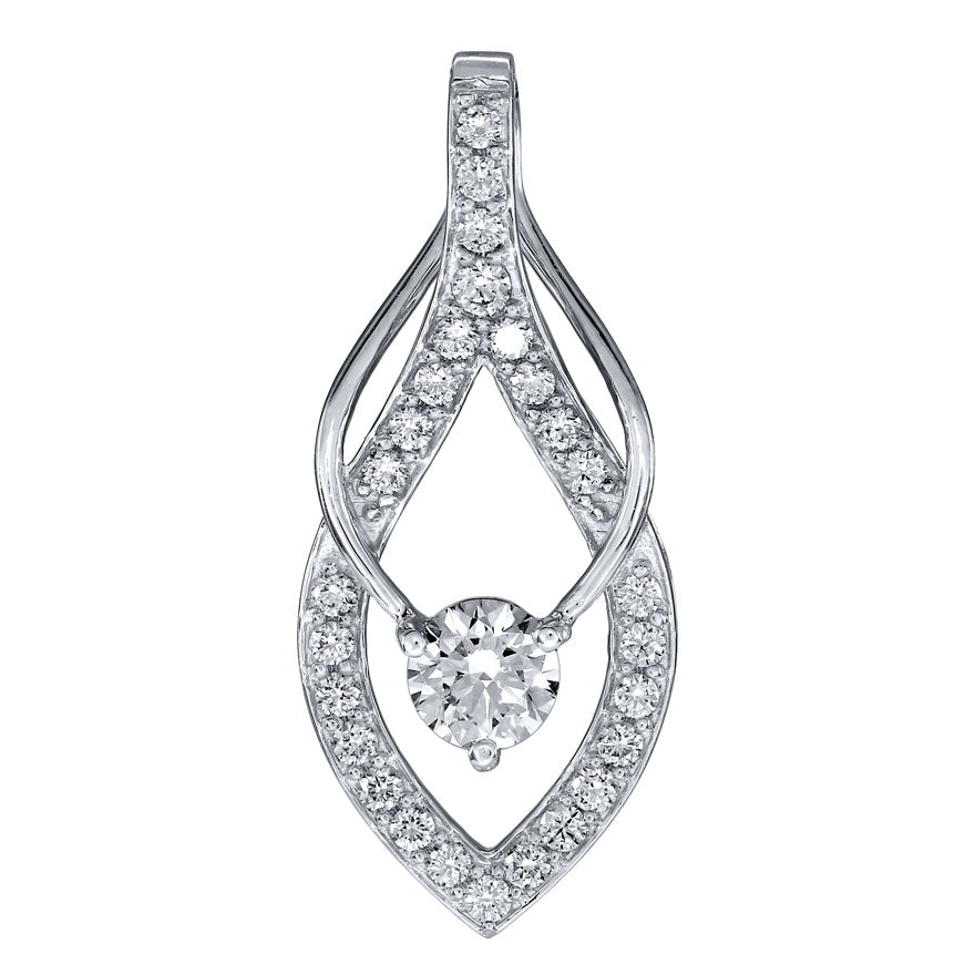 Lumina Ideal Cut Diamond 18K Pendant in White Gold (0.56ct tw)