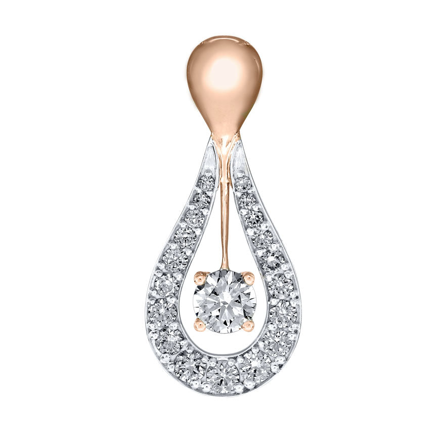 Lumina Ideal Cut Diamond 18K Pendant in White and Rose Gold (0.69ct tw)