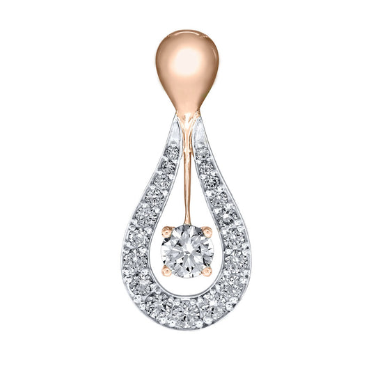 Lumina Ideal Cut Diamond 18K Pendant in White and Rose Gold (0.69ct tw)
