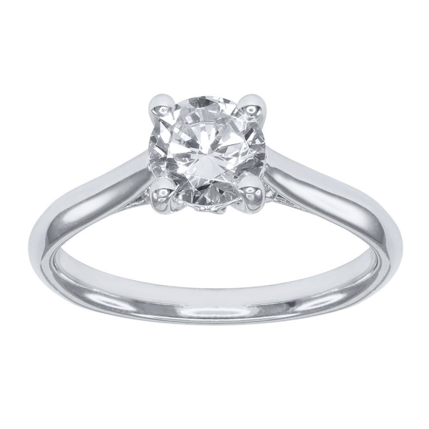 Lumina “Florence” (0.70 ct) Ideal Cut Solitaire Diamond Engagement Ring in 18K White Gold