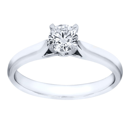Lumina Ideal Cut Diamond Classic Solitaire Engagement Ring in 19K White Gold (0.40ct tw)