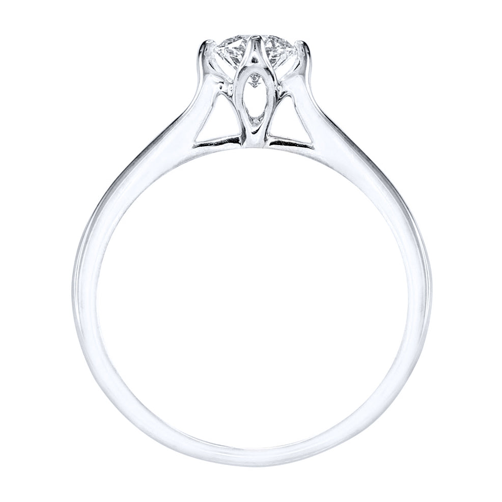 Lumina Ideal Cut Diamond Magnolia Solitaire Engagement Ring in 18K White Gold (0.40ct tw)