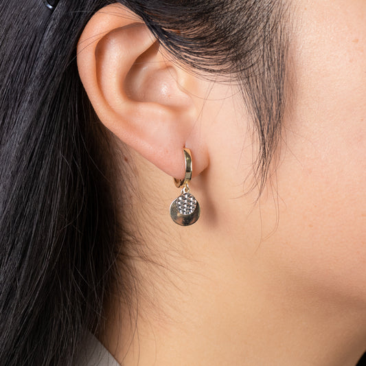 Diamond Cut Gold Hoop Earrings in 10K Yellow Gold