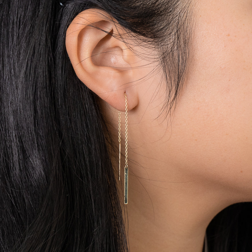 Pull through deals chain earrings