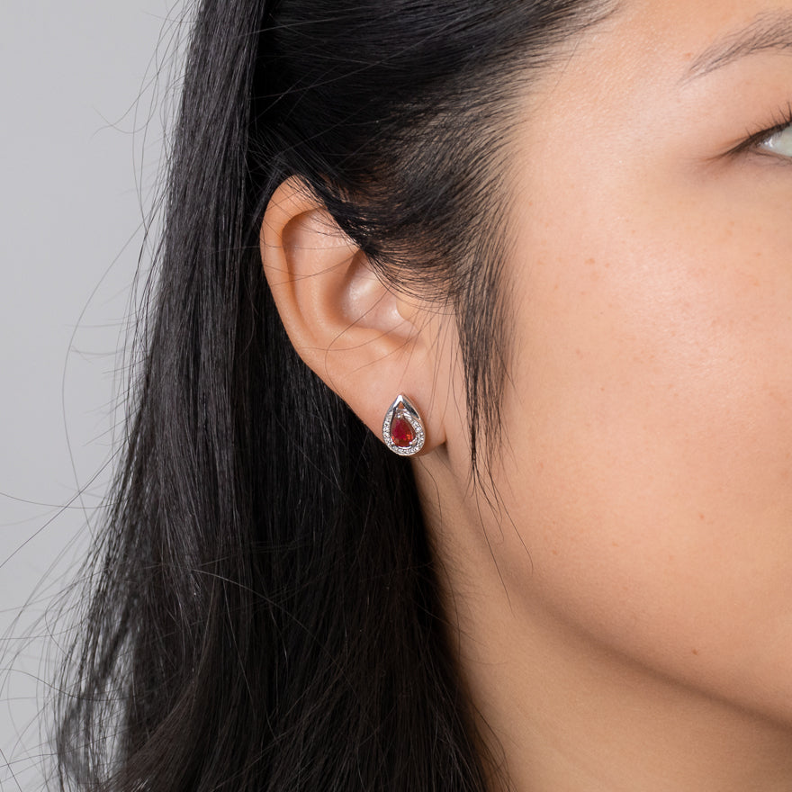 Ruby and diamond earrings white gold store