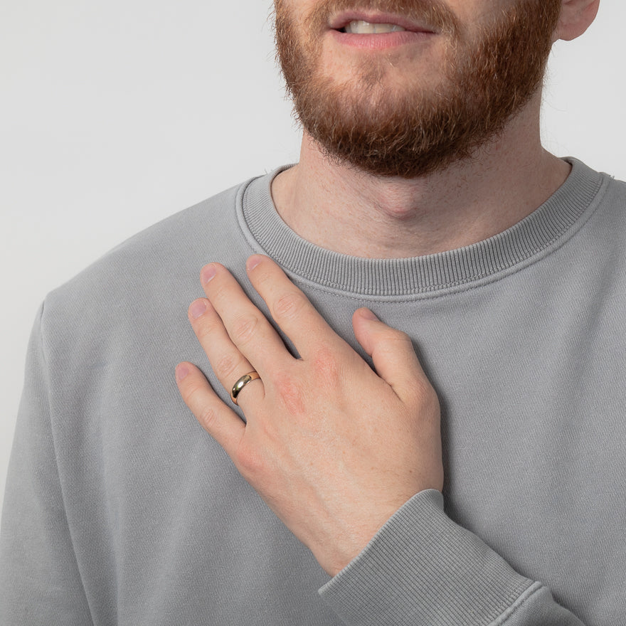 Low Dome Comfort Fit Wedding Band in 14K Yellow Gold (5MM)