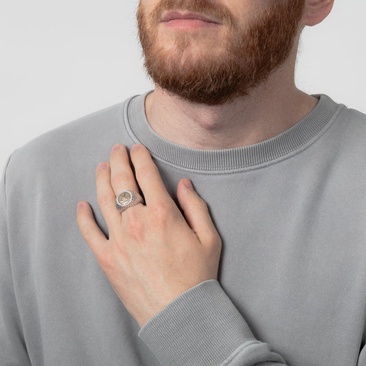 Mens Diamond Golf Ring in 10K Yellow and White Gold (0.50 ct tw)