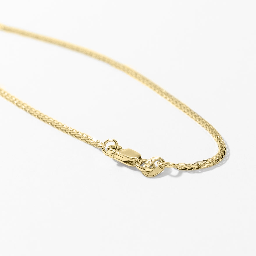 10K Yellow Gold Square 1.00mm Wheat Chain (16")