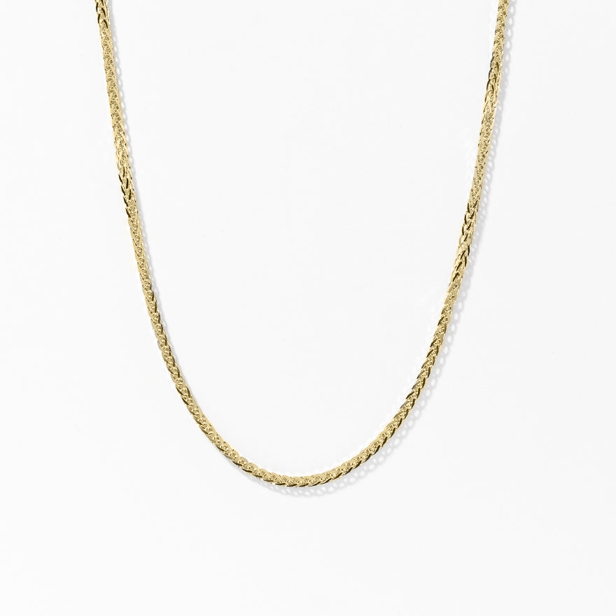 10K Yellow Gold Square 1.00mm Wheat Chain (22")