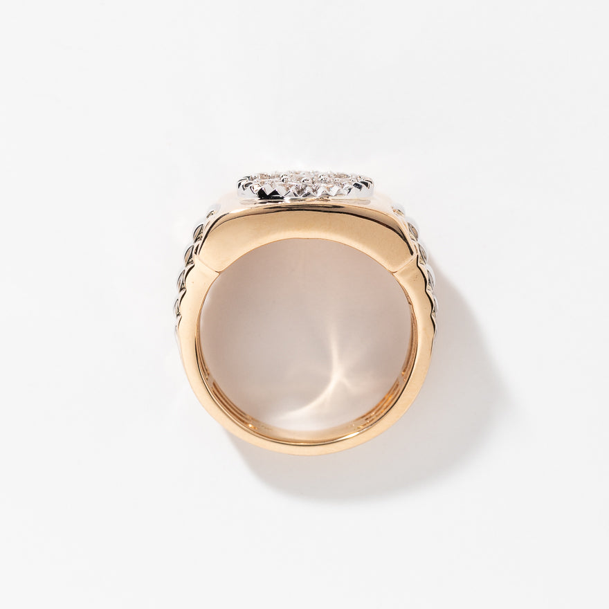 Men’s Diamond Cluster Ring in 10K Yellow and White Gold (1.00ct tw)