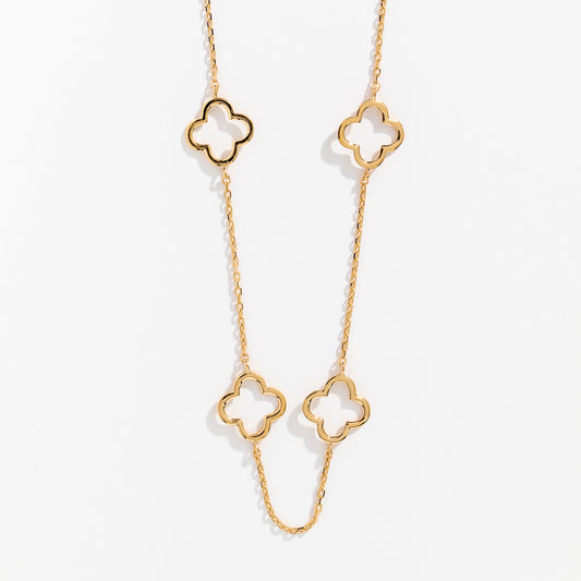 Open Flower Necklace in 10K Yellow Gold