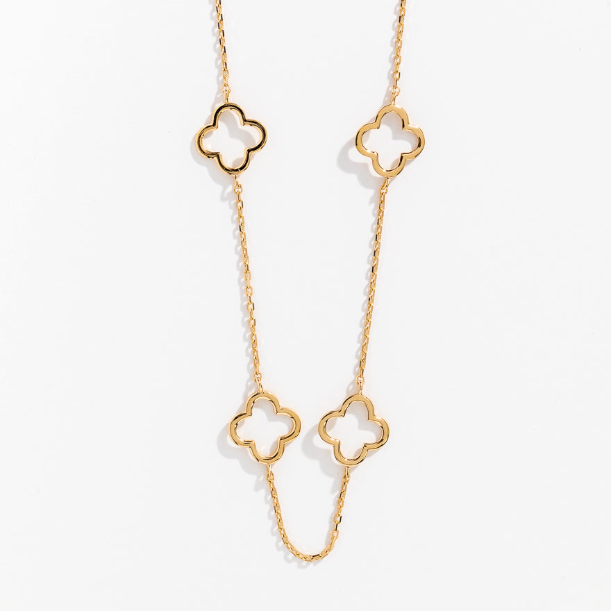 Open Flower Necklace in 10K Yellow Gold – Ann-Louise Jewellers