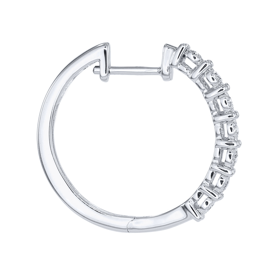 Miracle Mark Diamond Hoop Earrings in 10K White Gold (0.05ct tw)