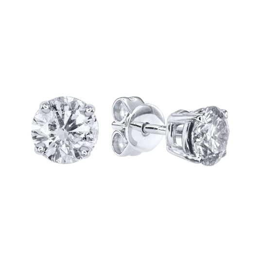 14K White Gold Solitaire Diamond Stud Earrings (1.00ct tw)