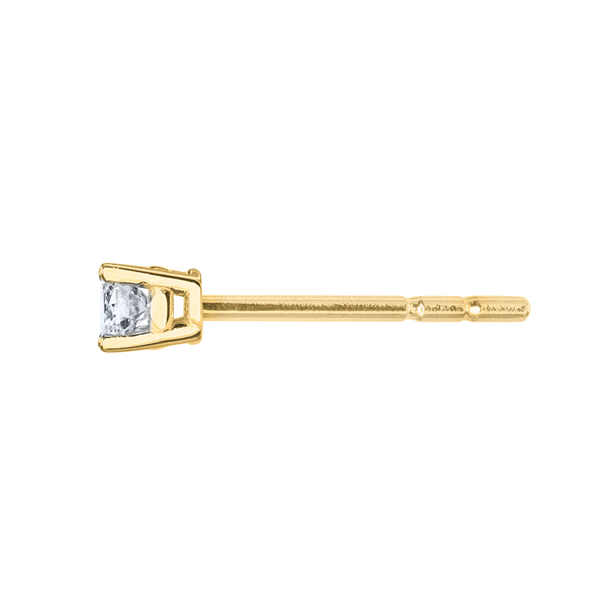 Solitaire Diamond Stud Earrings in 14K Yellow Gold (0.10 ct tw)