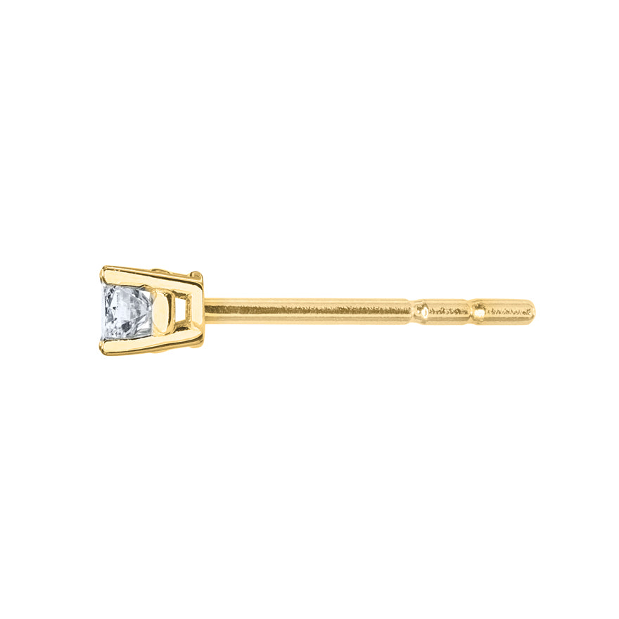 Solitaire Diamond Stud Earrings in 14K Yellow Gold (0.15 ct tw)
