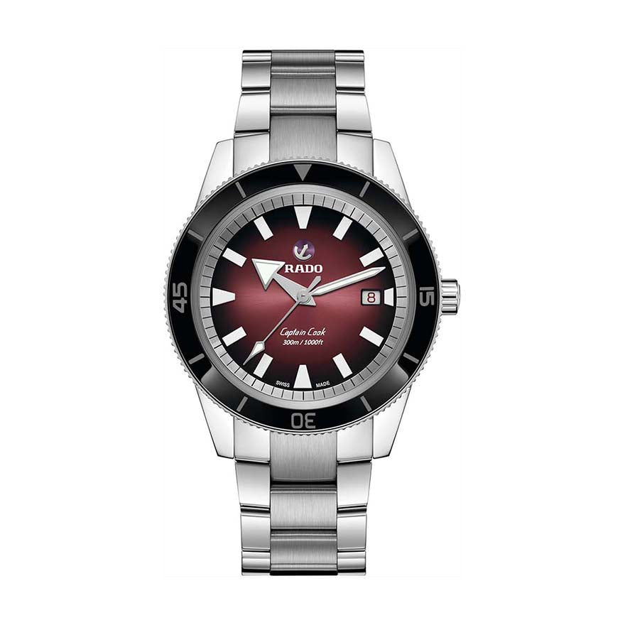 Rado Captain Cook 42mm Automatic Red Dial Watch | R32105353