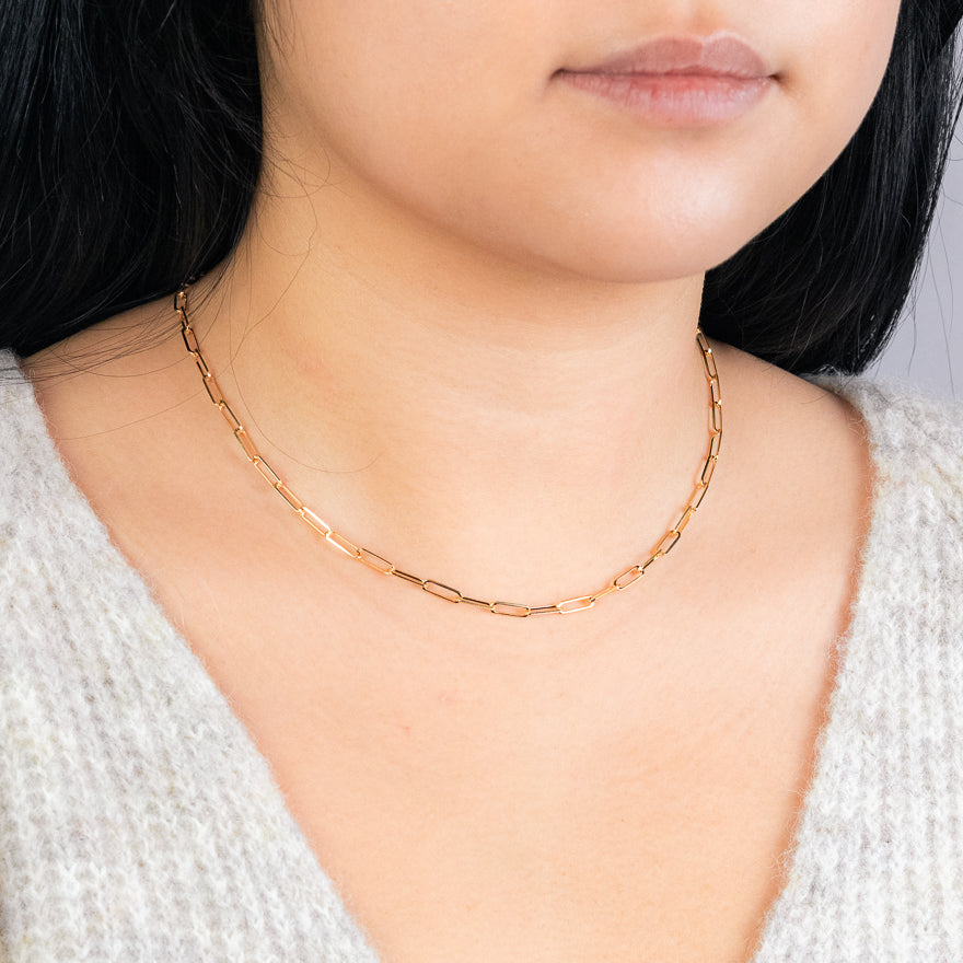 10K Yellow Gold 3mm Paper Clip Chain (18”) – Ann-Louise Jewellers
