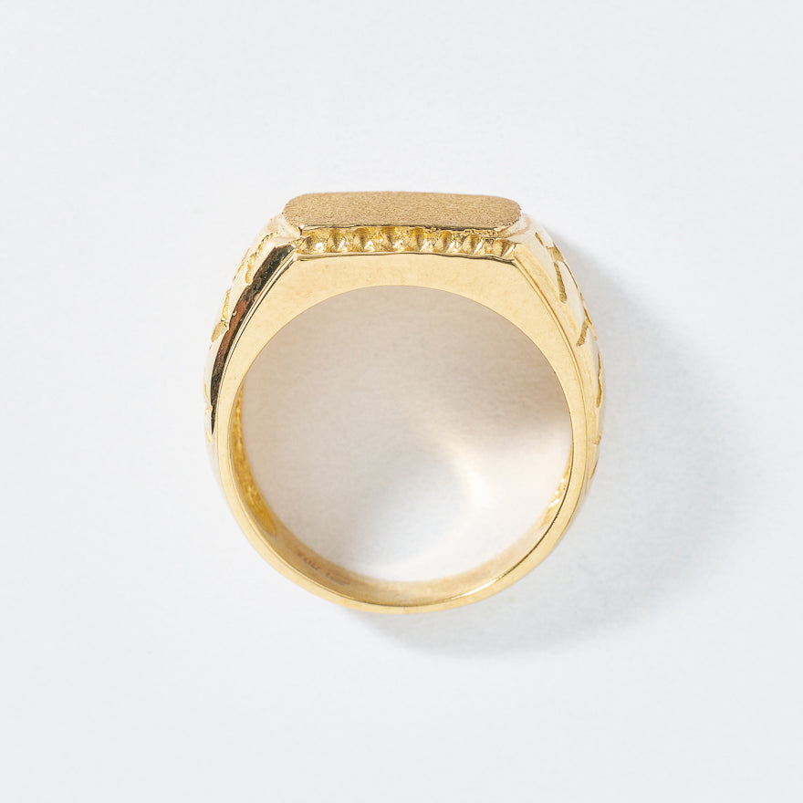 Men’s Rectangular Signet Ring in 10K Yellow Gold