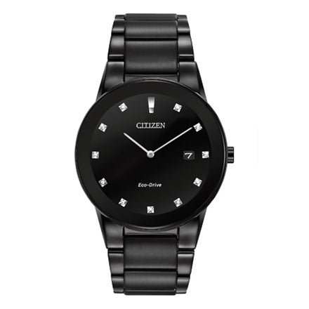 Black Diamond Accent Citizen Eco-Drive Men's Watch