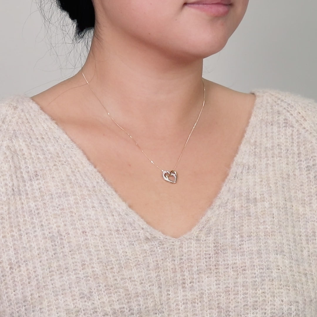 Kay jewelers Kays double Heart DIAMOND sterling silver Pendant Necklace |  eBay