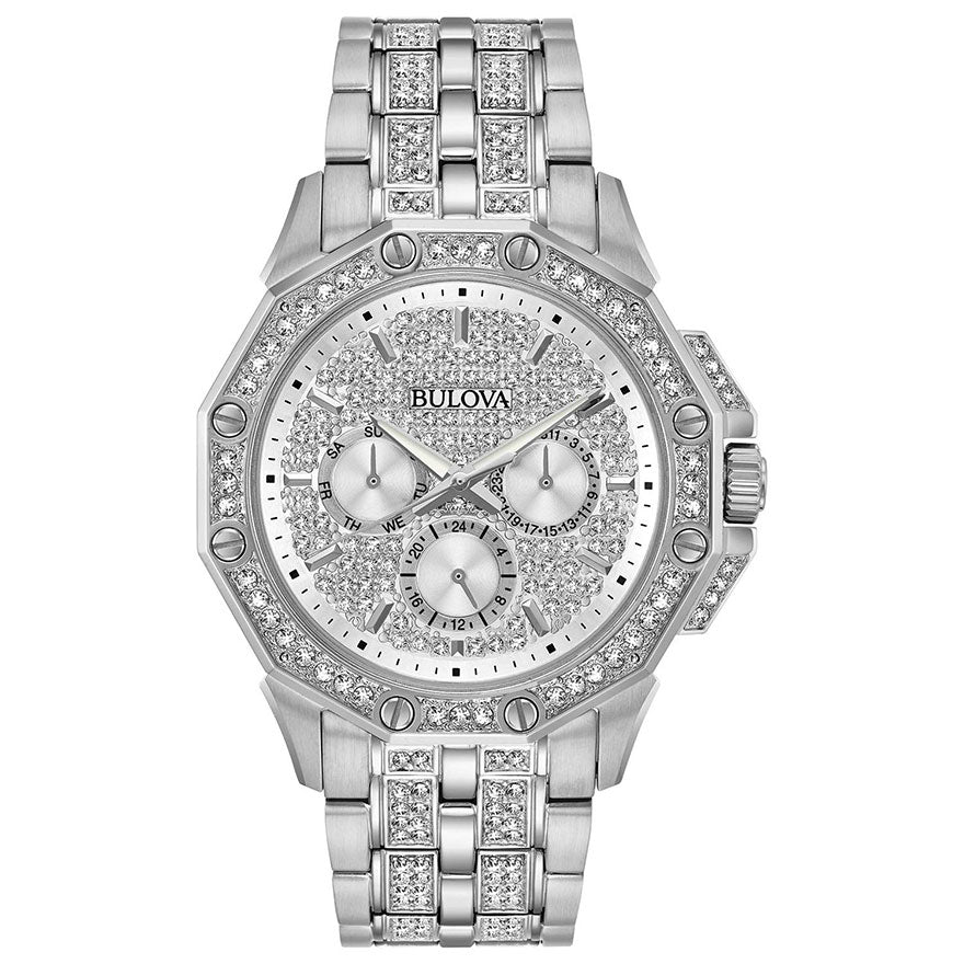 Bulova Men's Crystal Watch With Pave Set Dial | 96C134 – Ann