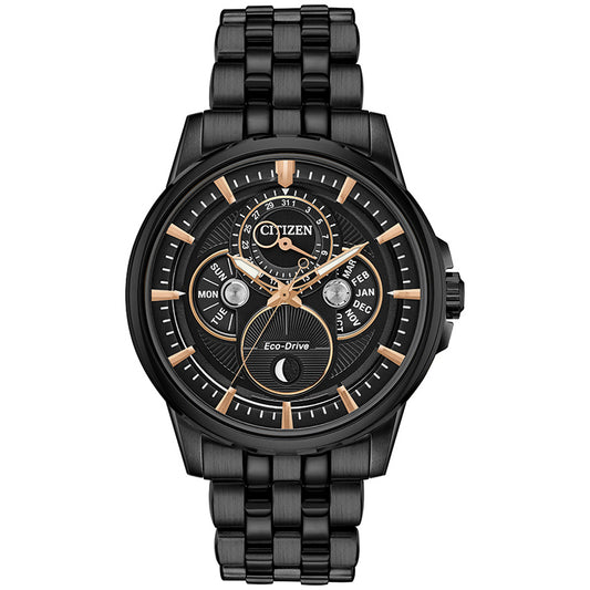 Citizen Calendrier Men's Eco-Drive Watch In Black | BU0057-54E
