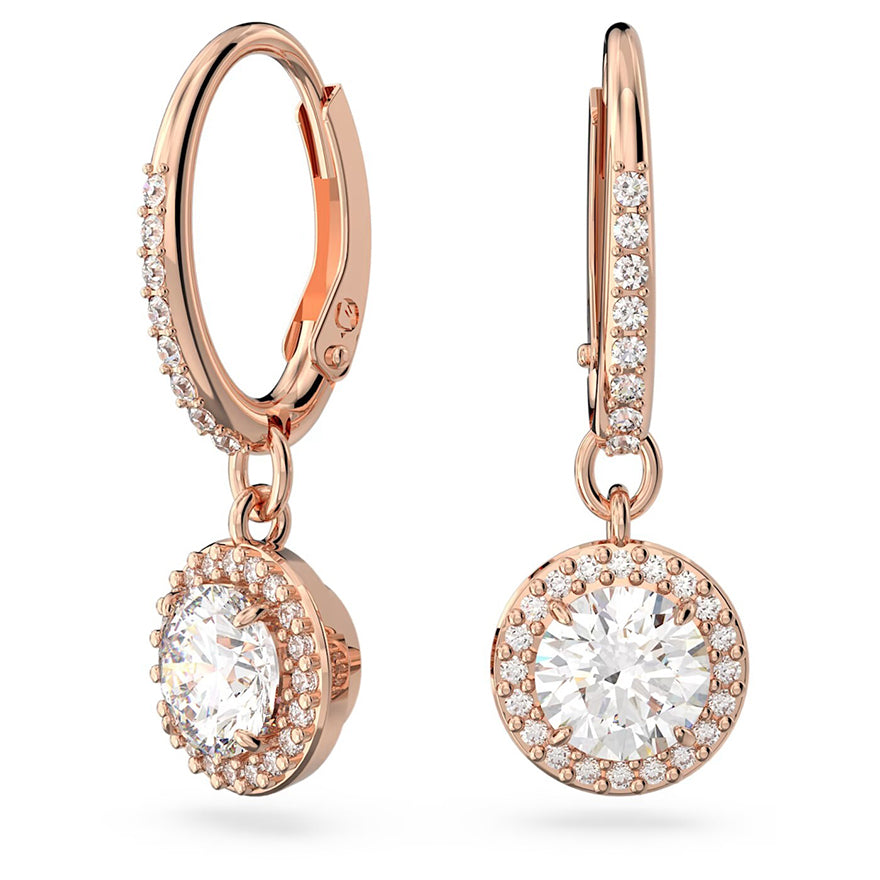 Swarovski Constella Round Cut Pavé Rose Gold Tone Earrings | 5638769