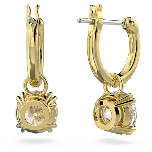 Swarovski Constella Drop Earrings Round Cut Gold-Tone | 5638802