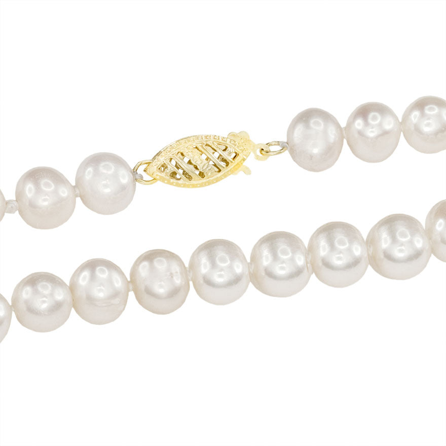 18" 6-6.5mm Cultured Pearl Strand Necklace in 14K Yellow Gold