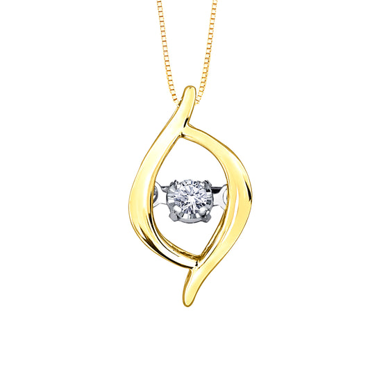 10K Yellow Gold Dancing Diamond Pendant (0.02ct tw)