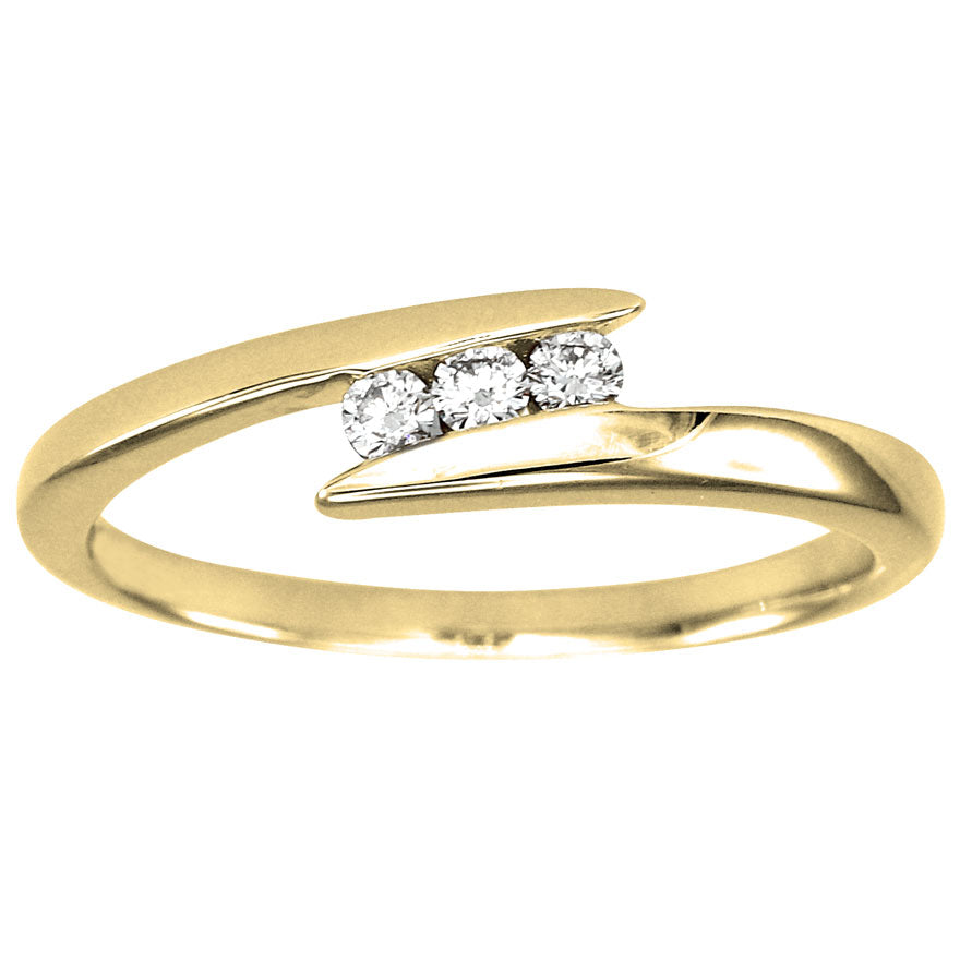 Diamond Anniversary Ring 10K Yellow Gold (0.10ct tw)