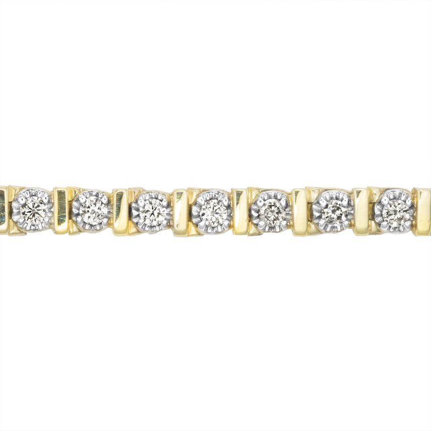 Diamond Bar Tennis Bracelet in 10K Yellow Gold (1.00ct tw)
