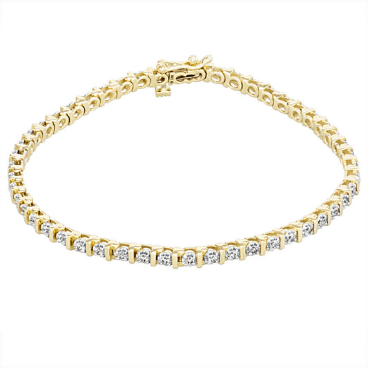 Diamond Bar Tennis Bracelet in 10K Yellow Gold (1.00ct tw)