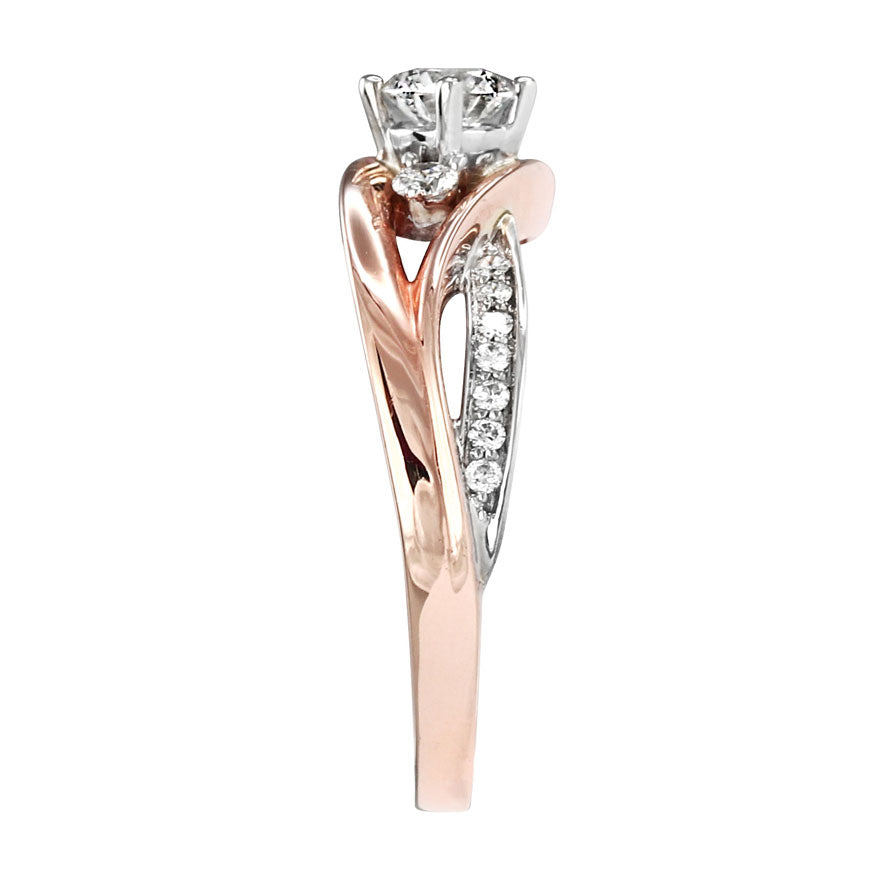 Diamond Engagement Ring in 14K Rose and White Gold (0.45ct tw