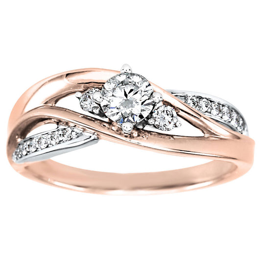 Diamond Engagement Ring in 14K Rose and White Gold (0.45ct tw)