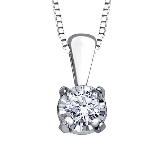 10K White Gold Diamond Pendant (0.03 ct tw)