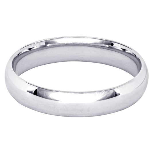 Low Dome Comfort Fit Wedding Band in 14K White Gold (4MM)